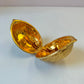 Vintage Gold Tone Metal Walnut Nutcracker