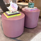 Vintage 1980’s Rolling Mauve Laminate Drum Side Table