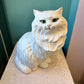 Vintage 1980’s Large White Ceramic Persian Cat Sculpture