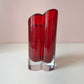 Vintage Crystal Red Heart Vase by Movado
