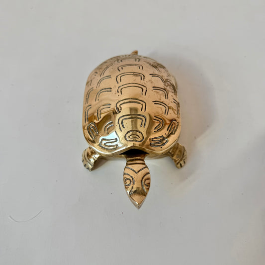 Vintage Brass Turtle Trinket Box