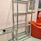 Vintage Chrome Etagere Shelf with Brass Bamboo Accents