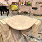 1980’s Cream Marbled Resin Cat Eye Coffee Table