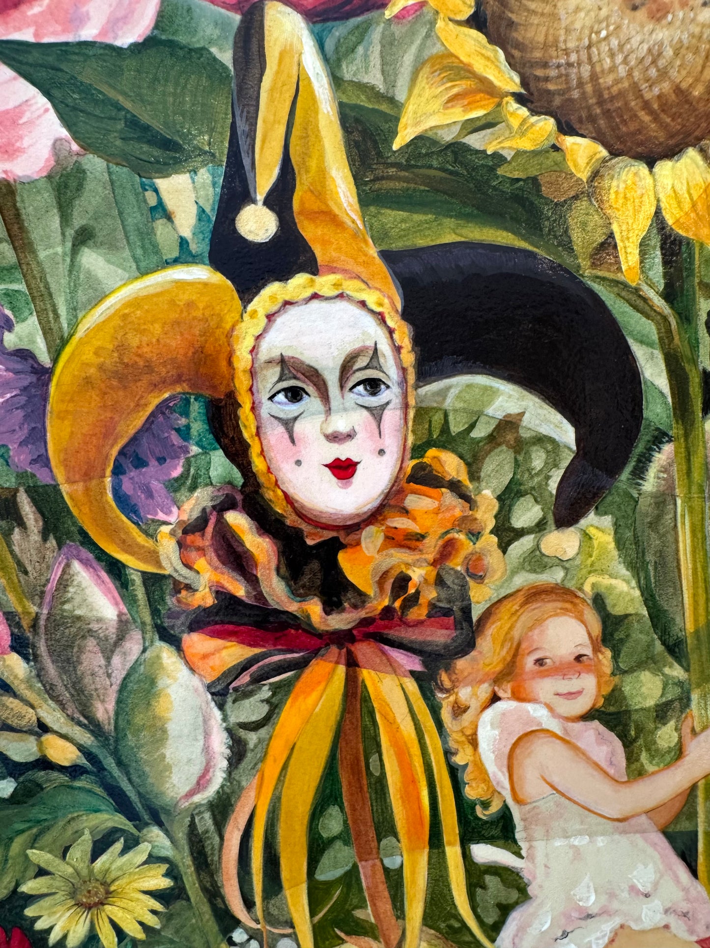 Vintage Original Framed "Once Upon A Springtime" 1981-1982 Acrylic on Board by Phyllis Londraville