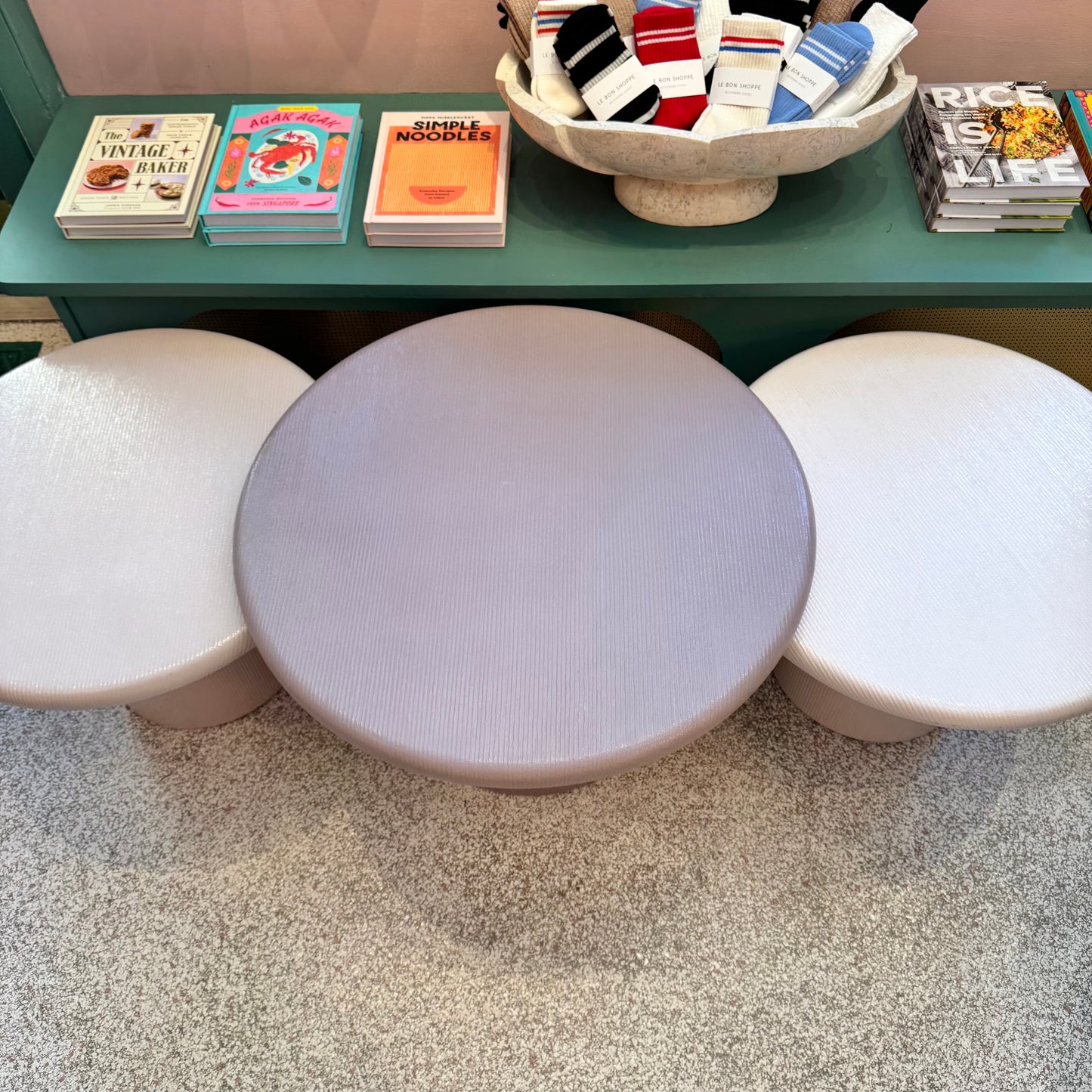Set of 3 Vintage Nesting Mushroom Tables
