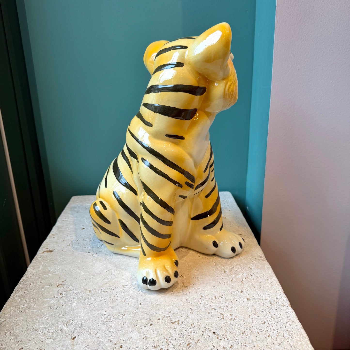 Vintage Ceramic Tiger Cub Statue