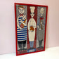 Vintage Framed "The Butcher, The Baker, The Candlestick Maker" Irish Linen Artwork