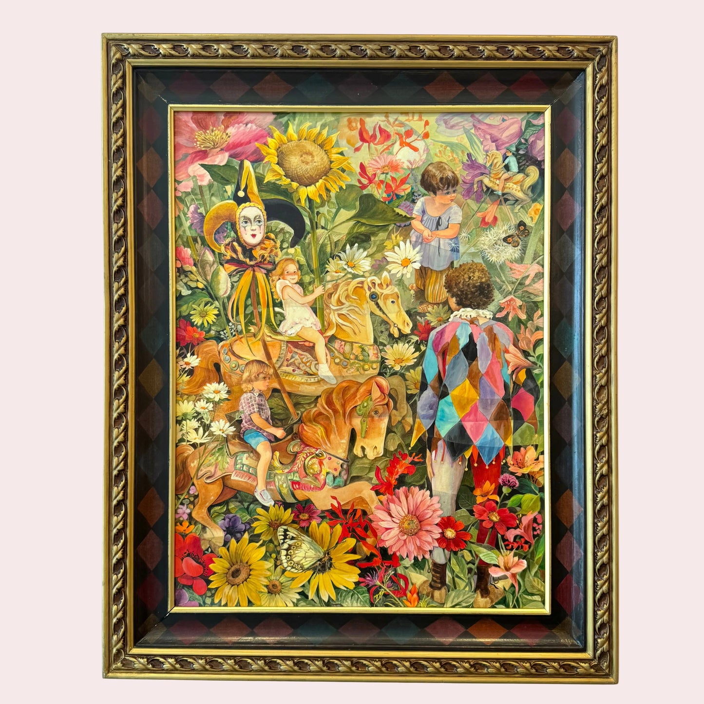 Vintage Original Framed "Once Upon A Springtime" 1981-1982 Acrylic on Board by Phyllis Londraville
