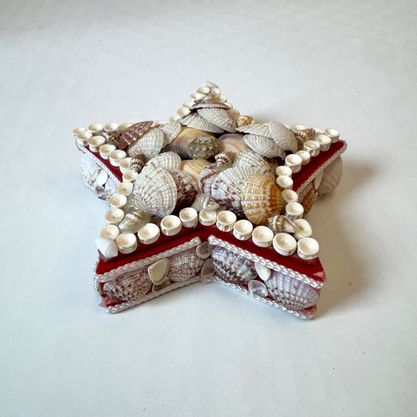 Vintage Shell Encrusted Star Shaped Box