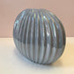Vintage Pale Blue Opalescent Ribbed Vase