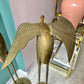 Pair of Extra Large Vintage Brass Crane Birds