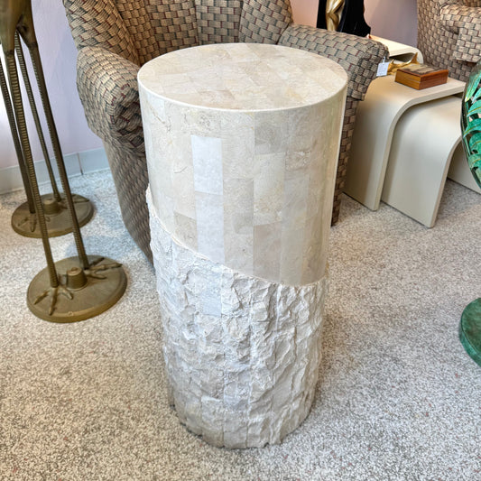 Vintage Circular Tessellated Stone Pedestal