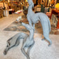 Vintage Large Pair of 1980’s Resin Dog Statues