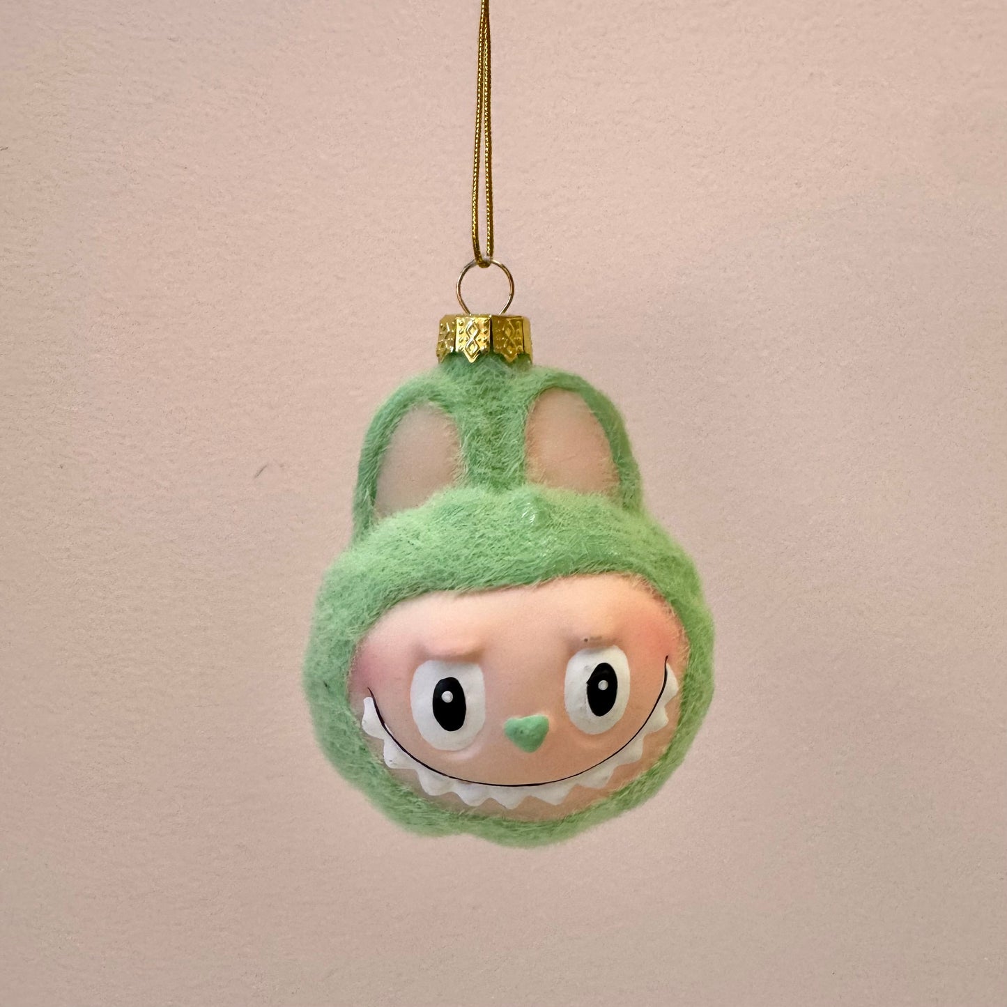 Fuzzy Labubu Style Monster Face Ornament