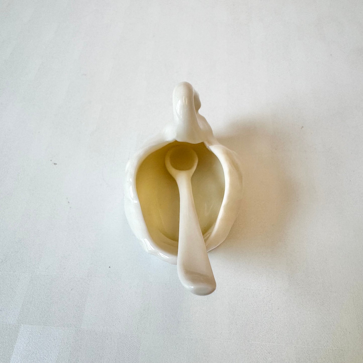 Vintage Porcelain Ceramic Swan with Spoon by Lenox