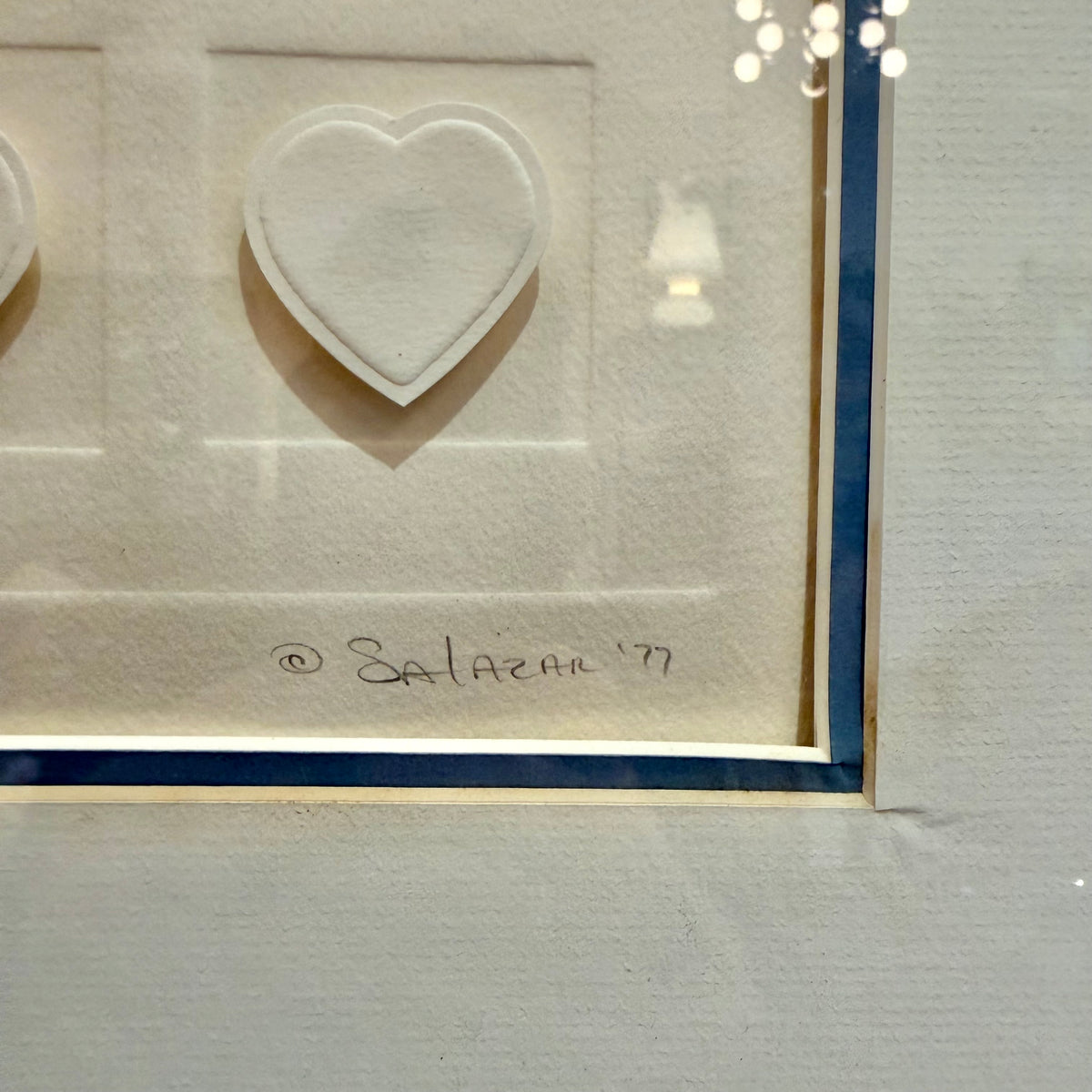 Vintage Embossed Paper Collage “Somebody Stole My Heart” Framed Artwork by Salazar 1977