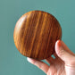 Vintage Pair of Circular Wooden Candlestick Holders