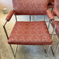 Vintage Set of 4 Milo Baughman '1188' Chrome and Orange Wool Dining Chairs