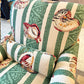 Vintage Green Stripe Shell Upholstered Armchair/item
