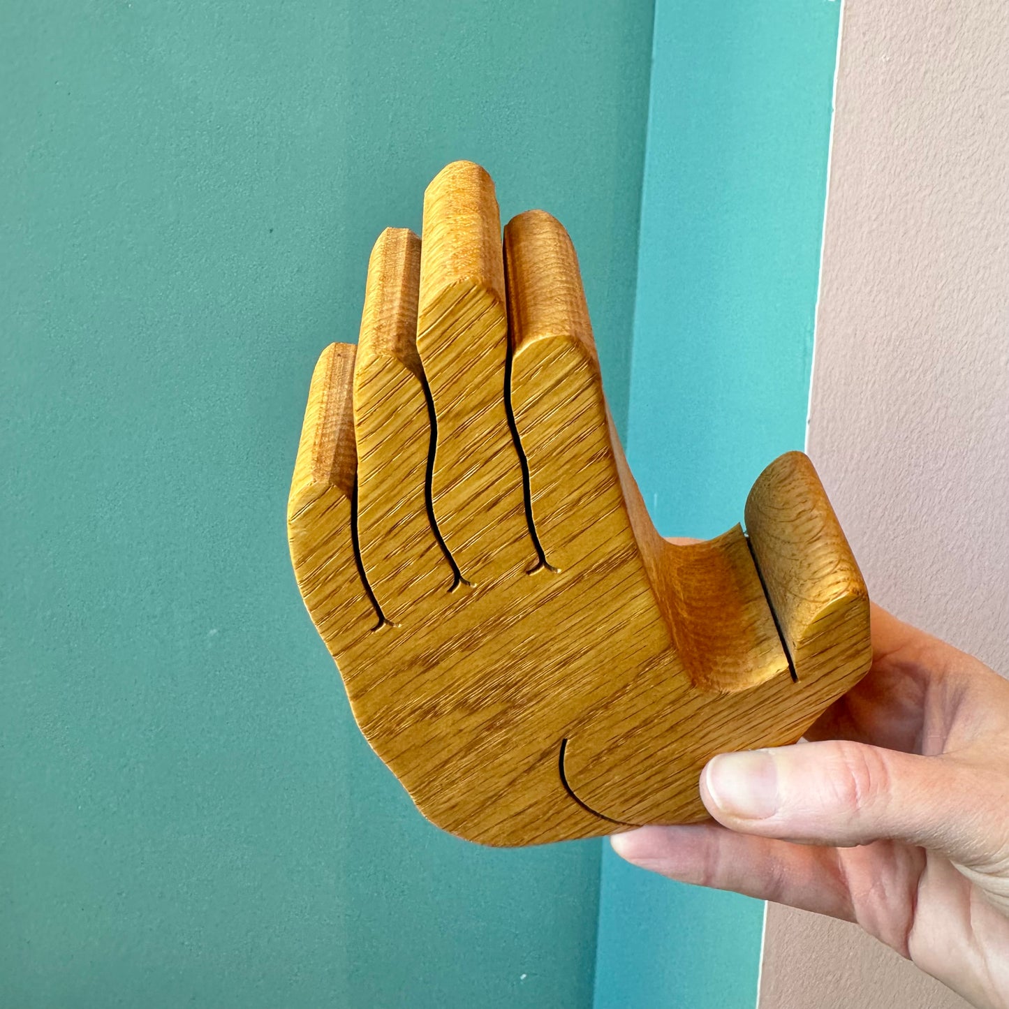 Vintage Wooden Hand Paper Holder