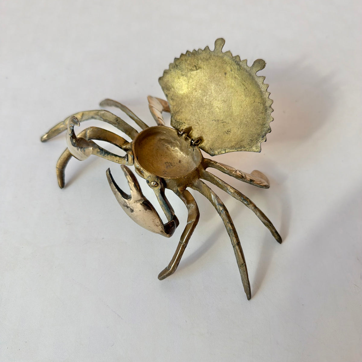 Vintage Brass Crab Ashtray