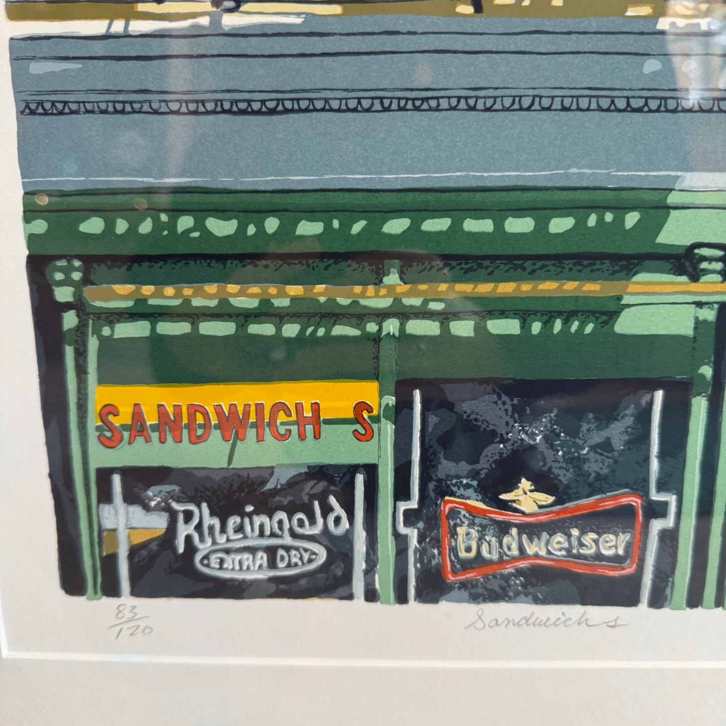 Vintage "Sandwich s" Original Signed and Numbered Screenprint by Ed Bordett