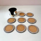 Vintage Mid Century Silver Belt Buckle Coaster Set with Caddy