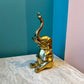 Vintage Seated Brass Elephant Statue