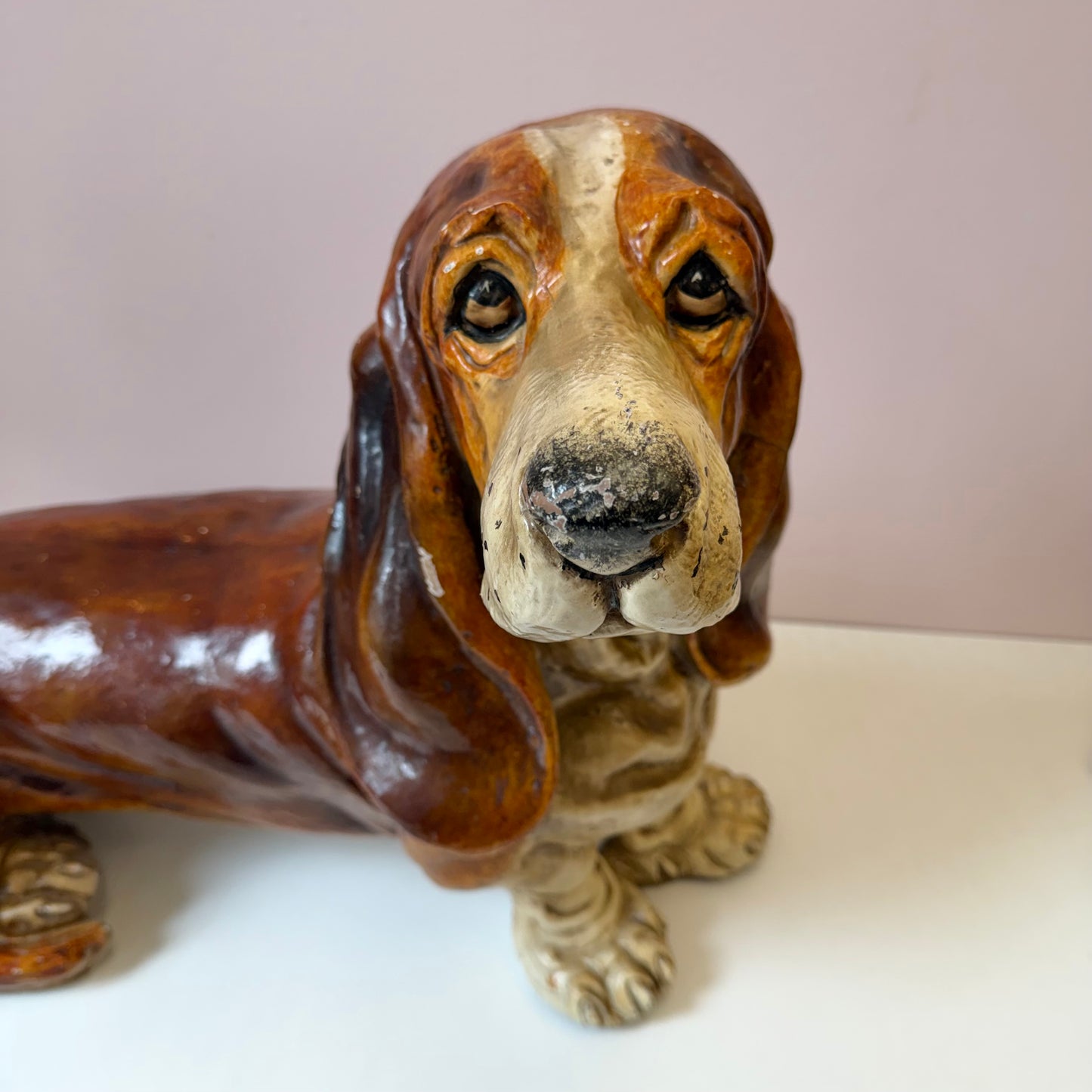 Vintage Mid-Century Extra Large Basset Hound Sculpture
