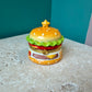 Little Burger Hand Painted Ceramic Trinket Box