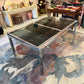 1980's Italian Extendable Chrome and Smoked Glass Dining Table