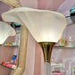 Vintage Pink Lucite Floor Lamp with Large Calla Lily Flower Shade