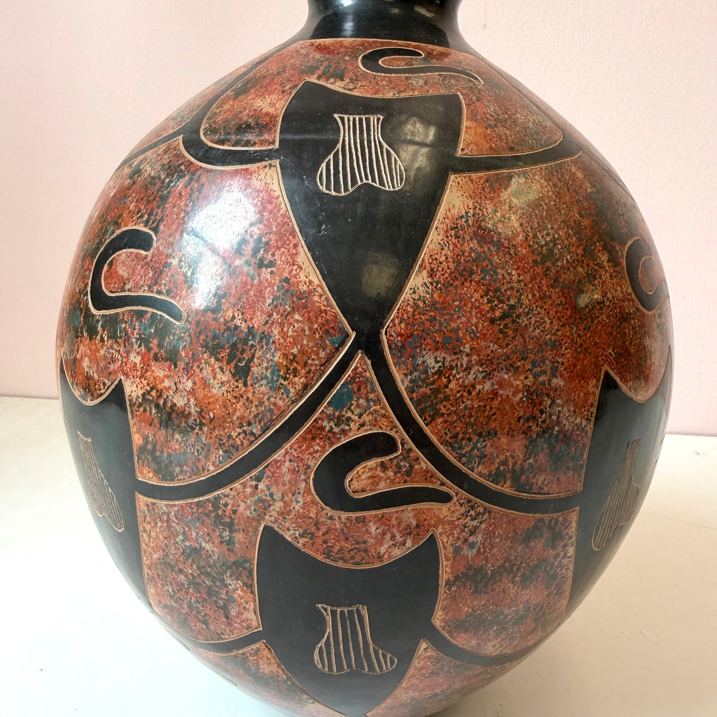 Vintage Mid-Century Nicaraguan Studio Pottery Vase by Aleyda Cano