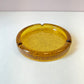Vintage Mid-Century Textured Amber Glass Ashtray