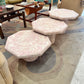 Vintage Set of 3 Pale Pink Octagonal Faux Stone Nesting Tables