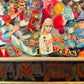 Vintage Original Framed "The Summer Circus" 1988 Acrylic on Board Painting by Phyllis Londraville