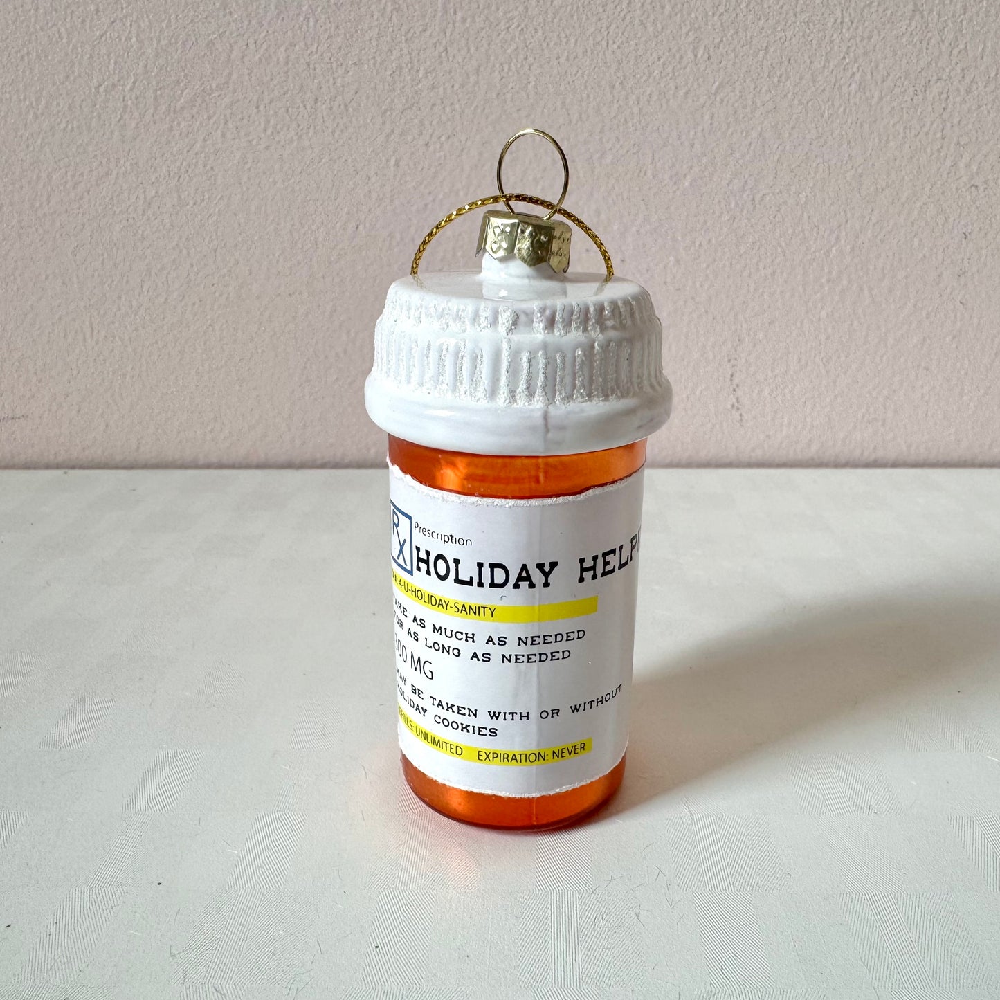 "Holiday Helper" Pill Bottle Ornament