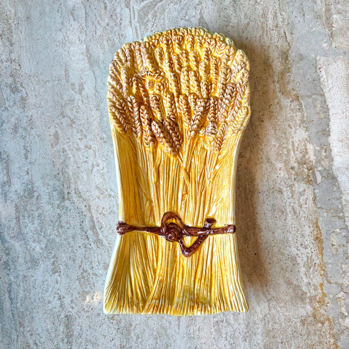 Vintage Ceramic Wheat Sheaf Spoon Rest Made in Italy