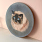 Vintage Original Circular Ragdoll Cat Portrait