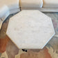 Vintage Octagonal Tessellated White Marble Coffee Table