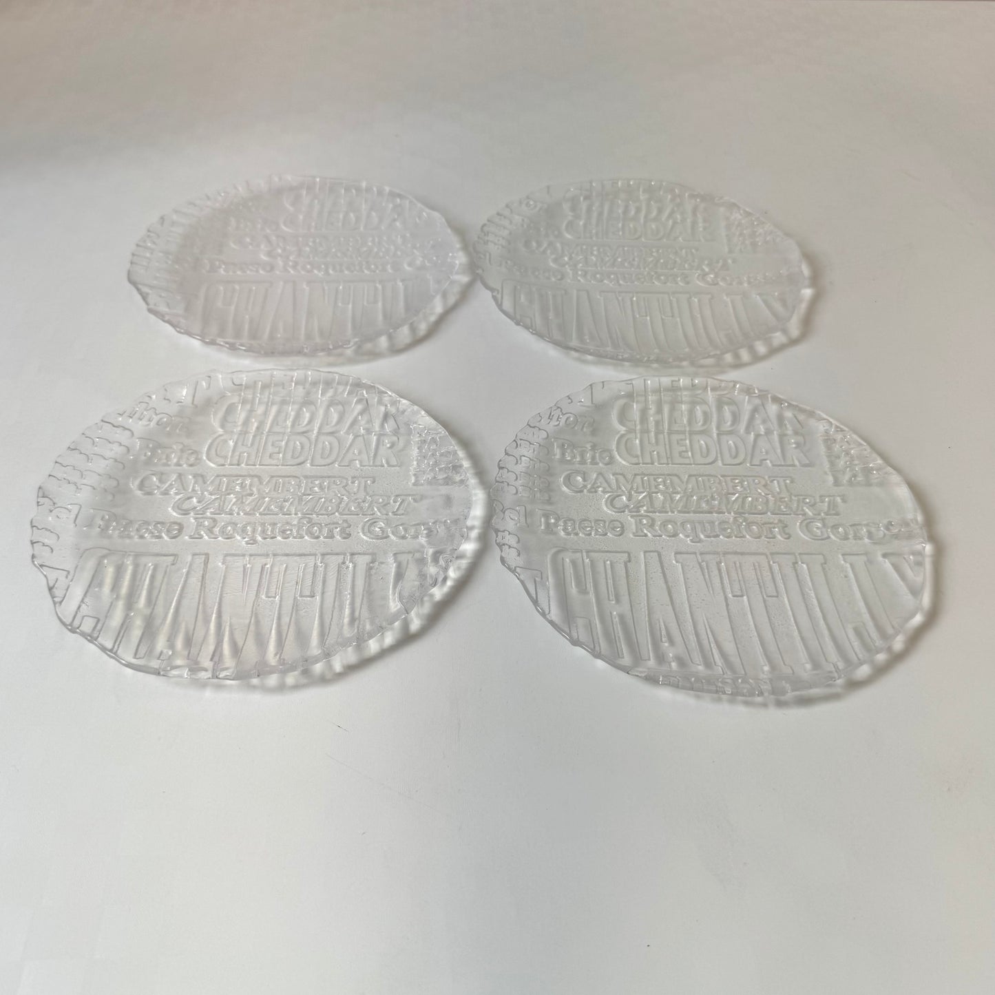 Set of 4 Vintage Royal Krona Sweden Cheese Plates By Bengt Edenfalk