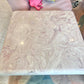 Vintage Square Pink Marble Resin Side Table