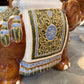 Vintage Hand Painted Brown Ceramic Asian Elephant Plant Stand