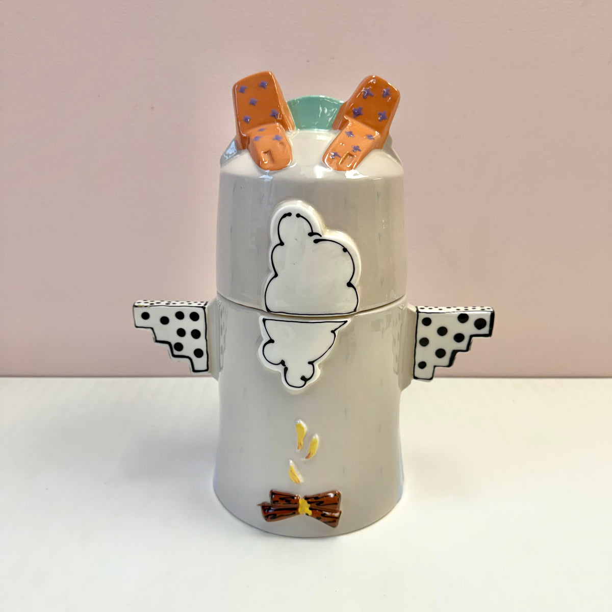 Vintage Large Post-Modern Ceramic Totem Cookie Jar