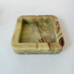 Vintage Chunky Faux Green Onyx Resin Ashtray
