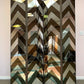 *ON HOLD. Vintage 4 Panel Chevron Mirrored Screen/Room Divider