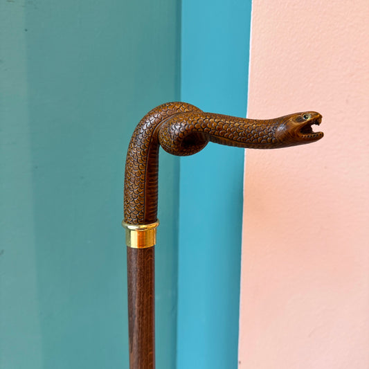 Vintage Coiled Snake Walking Stick Cane