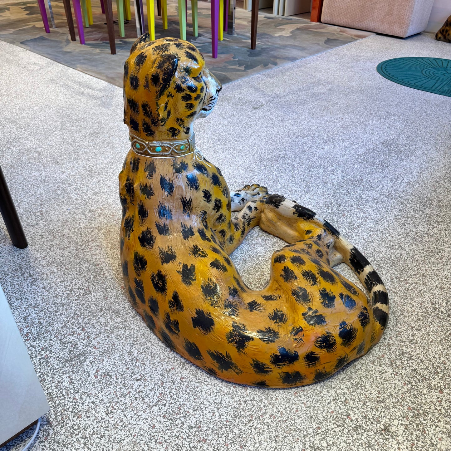 Extra Large Vintage Resting Cheetah Statue