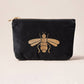 Black Velvet Honey Bee Medium Pouch by Elizabeth Scarlett