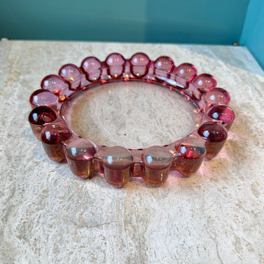 Large Vintage Pink Glass Boopie Dish